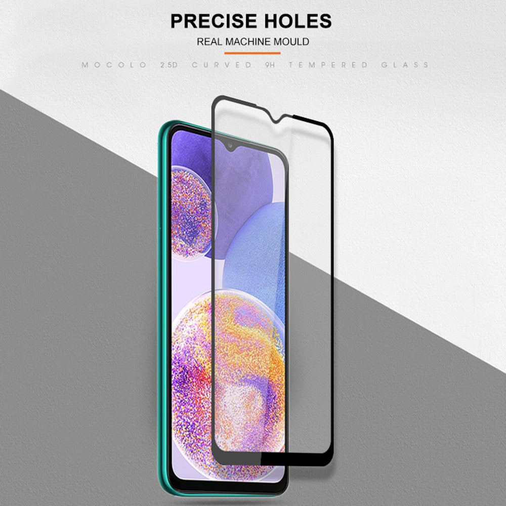 MOCOLO ridsefast hærdet glasfilm til Samsung Galaxy A23 4G / 5G (global version), heldækkende HD-klar, sekundærhærdet, eksplosionssikker, heldækkende limet skærmbeskyttelse