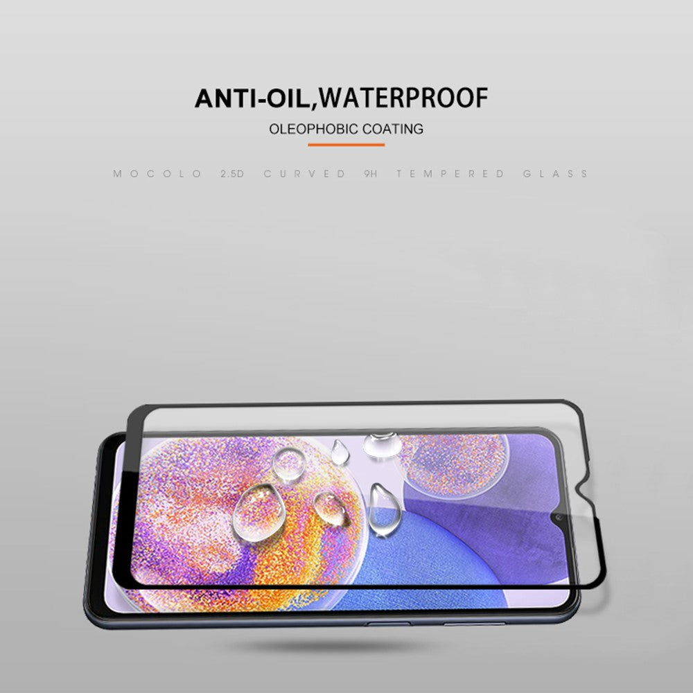 MOCOLO ridsefast hærdet glasfilm til Samsung Galaxy A23 4G / 5G (global version), heldækkende HD-klar, sekundærhærdet, eksplosionssikker, heldækkende limet skærmbeskyttelse