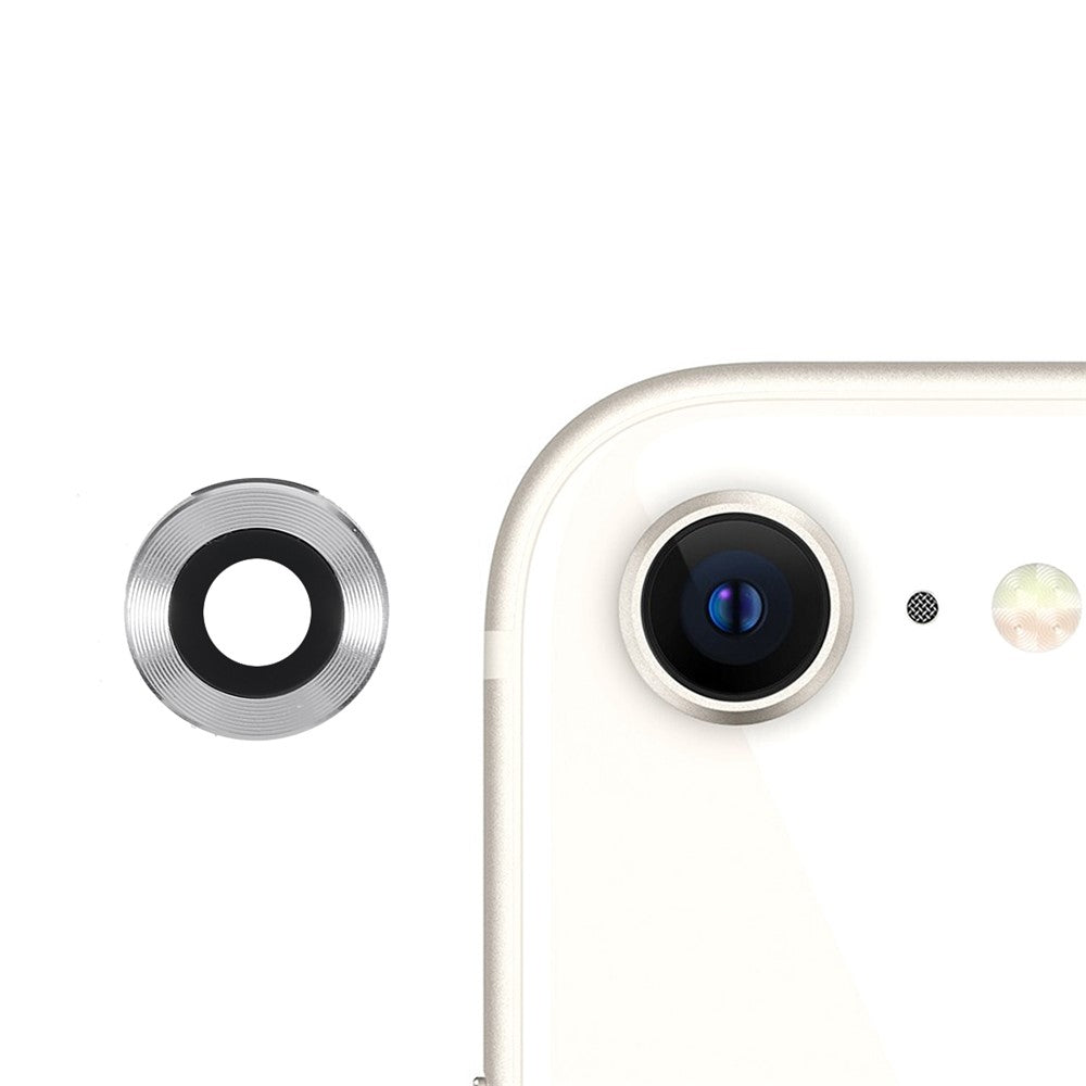 For iPhone SE (2022)/(2020) Ultra Clear Metal + Glass Phone Camera Lens Protective Film Guard