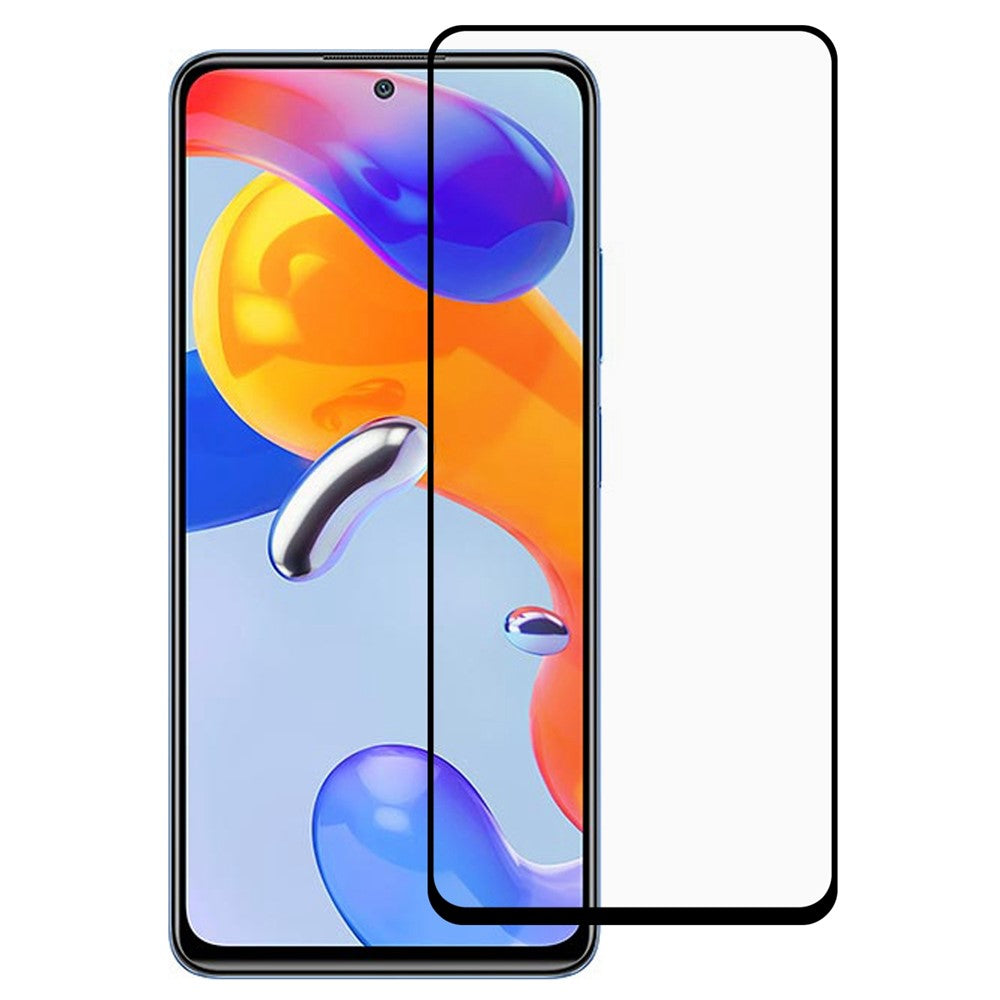 Helklädd ultraklar silkestryck härdat glasfilm för Xiaomi Redmi Note 12 Pro 4G / 11 Pro 4G (MediaTek) / Note 11 Pro 5G (Qualcomm) HD splittersäker helskärmsskyddsfilm