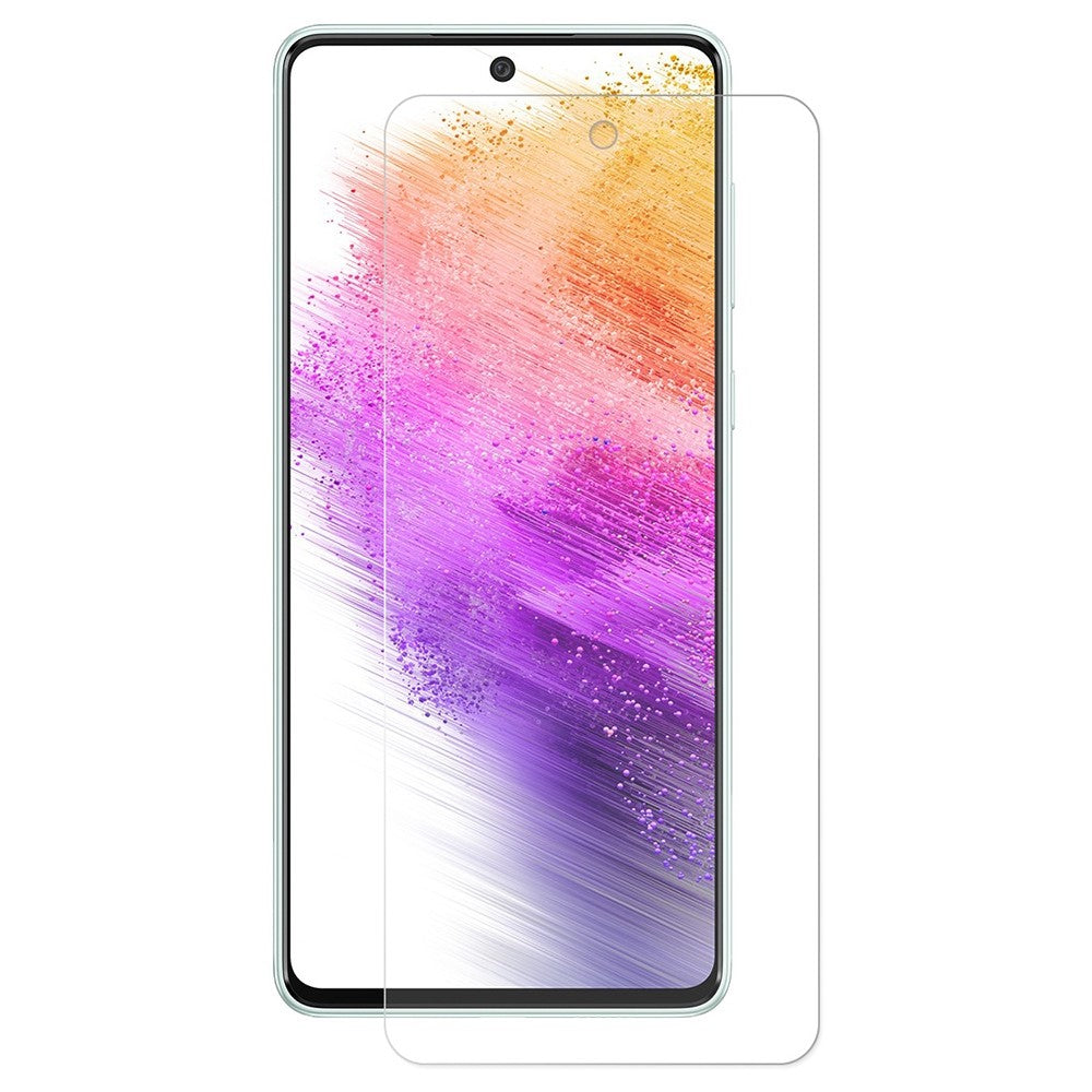 HAT PRINCE för Samsung Galaxy A73 5G Slitstarkt 9H 0.26mm 2.5D Arc Edge Full Glue Härdat Glas Skärmskydd