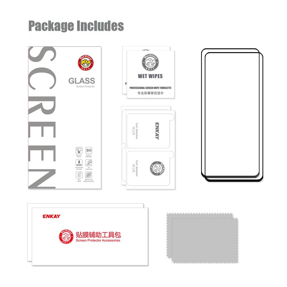 HAT PRINCE 2Pcs/Pack Full Coverage Screen Film for Huawei nova 9 SE, HD Anti-explosion 0.26mm 2.5D Arc Edge 9H Full Glue Tempered Glass Screen Protector