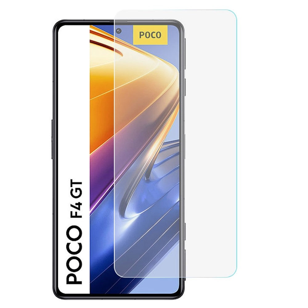 HD Clear Screen Film för Xiaomi Poco F4 GT, 0,3 mm bågformade kanter, känslig pekskärm, ultratunt skärmskydd i härdat glas