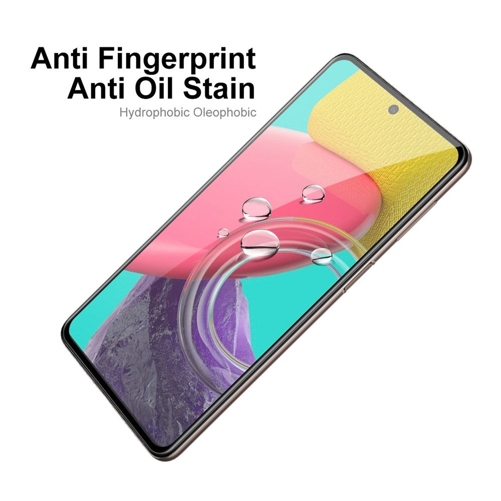 ENKAY HAT PRINCE 2Pcs/Set for Samsung Galaxy M53 5G Screen Protector Silk Printing 6D High Aluminium-silicon Glass Full Size Full Glue HD Clear Tempered Glass Film