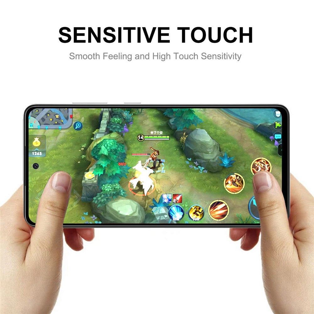 ENKAY HAT PRINCE 2Pcs/Set for Samsung Galaxy M53 5G Screen Protector Silk Printing 6D High Aluminium-silicon Glass Full Size Full Glue HD Clear Tempered Glass Film
