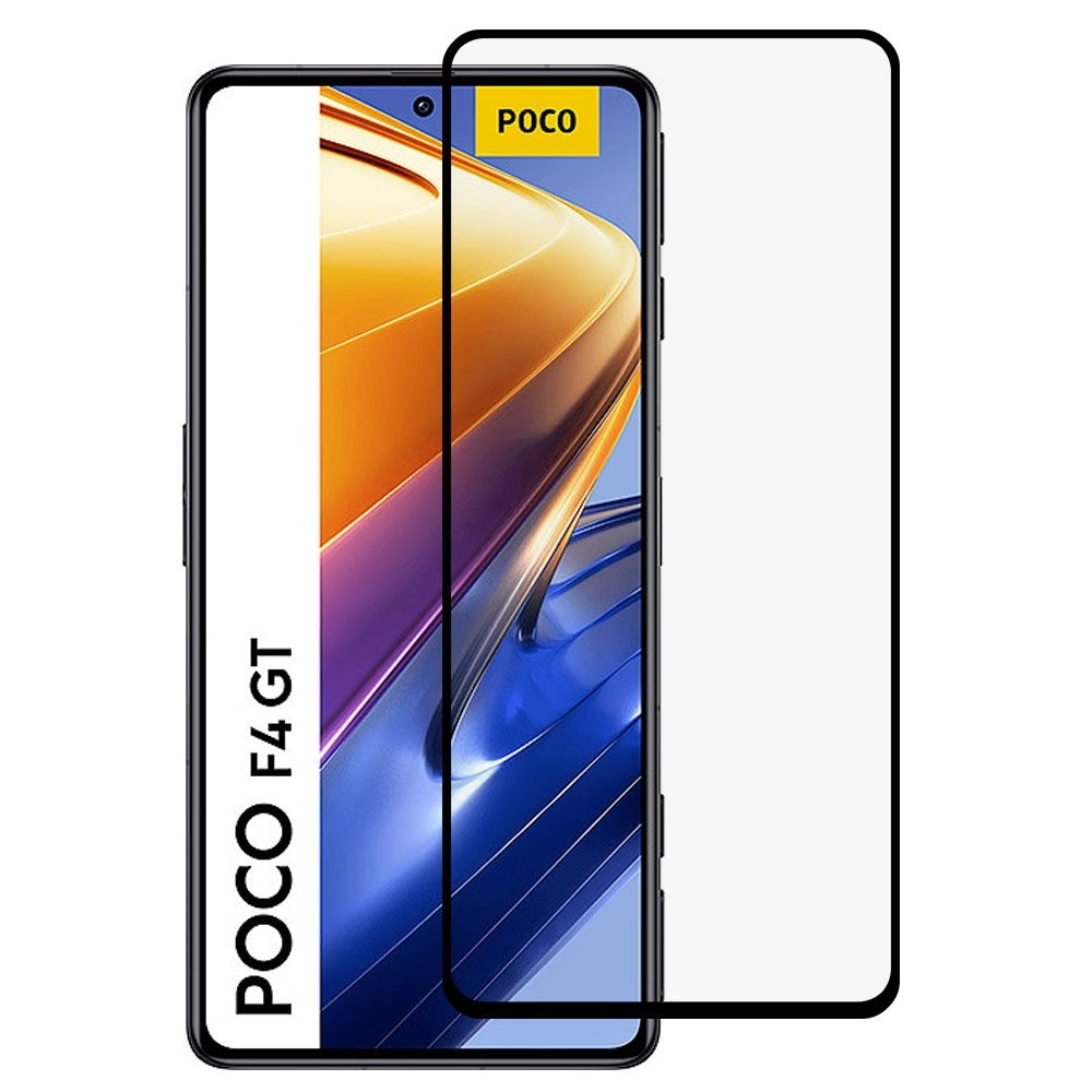 Xiaomi Poco F4 GT Silk Print Härdat Glas mobilskärmfilm Heltäckande Helklistrad Skärmskydd