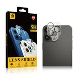 MOCOLO for iPhone 14 Pro Max 6.7 inch Silk Printing Camera Lens Screen Protector Clear Tempered Glass 9H Hardness Anti-explosion Film with Black Night Circle