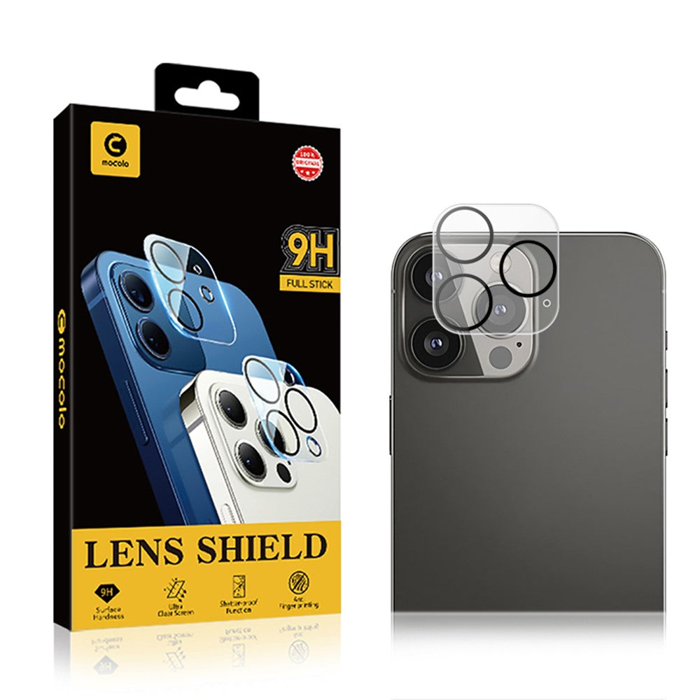 MOCOLO for iPhone 14 Pro / 14 Pro Max Camera Lens Protector with Night Circle, 9H Anti-Scratch Tempered Glass Silk Printing Camera Lens Film