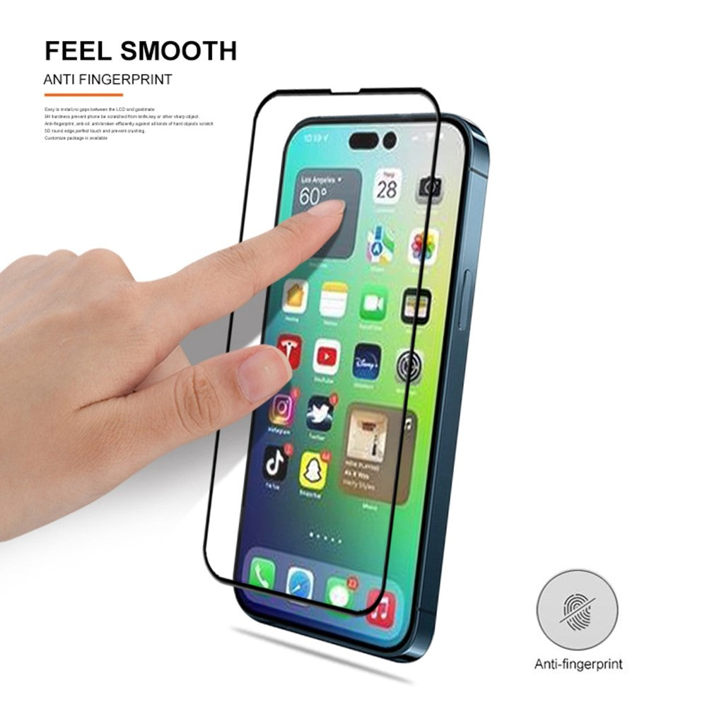 MOCOLO For iPhone 14 Pro Max 6.7 inch Silk Printing Full Glue HD Clear Full Covering Tempered Glass Secondary Hardening Screen Protector