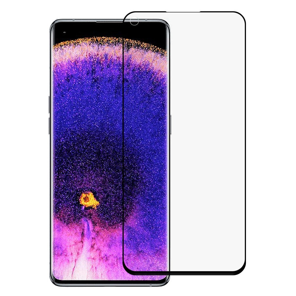 3D-böjt, genomskinligt skärmskydd för Oppo Find X5, heltäckande sidoskydd, repskyddande härdat glasfilm