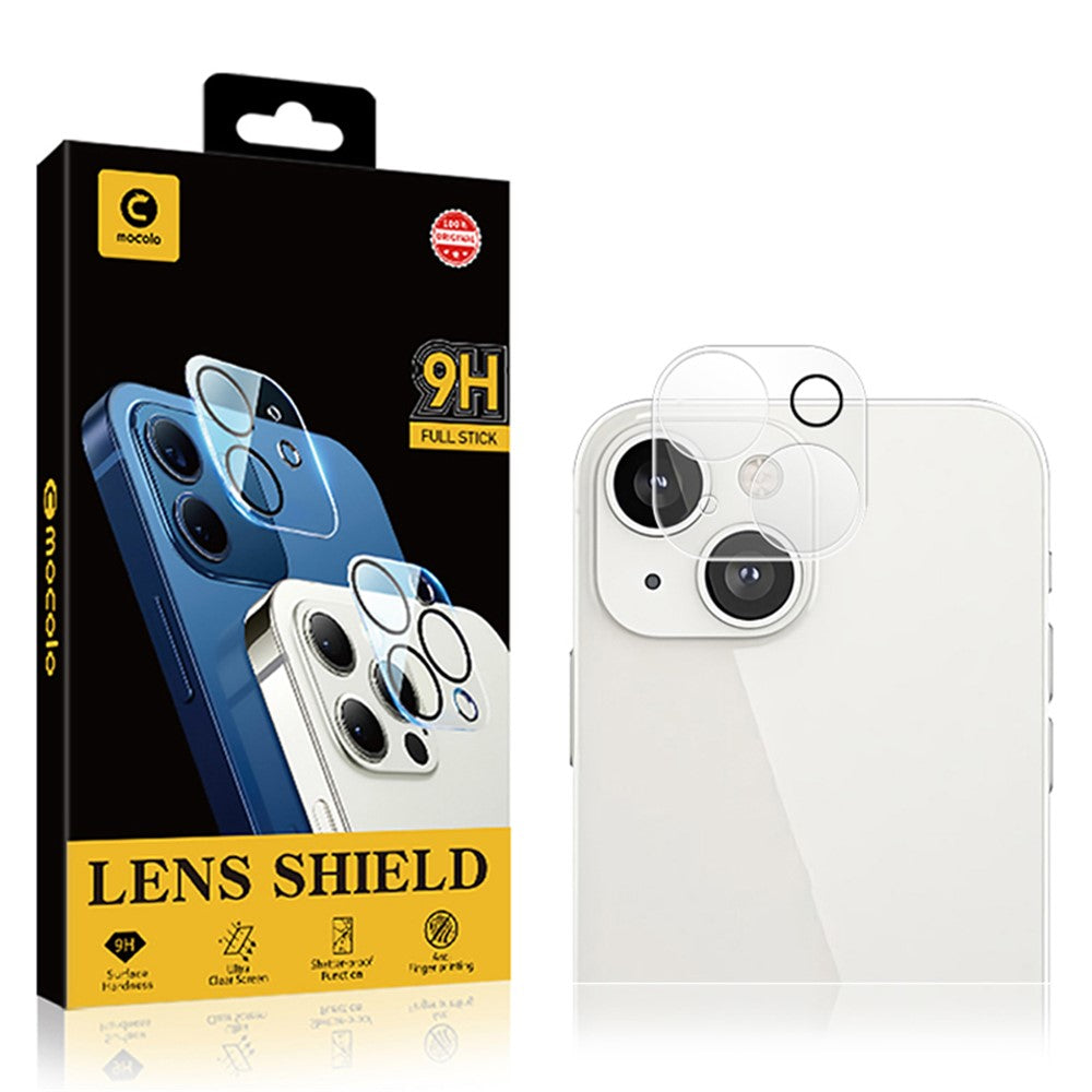 MOCOLO for iPhone 14 Plus 6.7 inch Anti-scratch Silk Printing 9H Explosion-proof Tempered Glass Back Camera Lens Protector