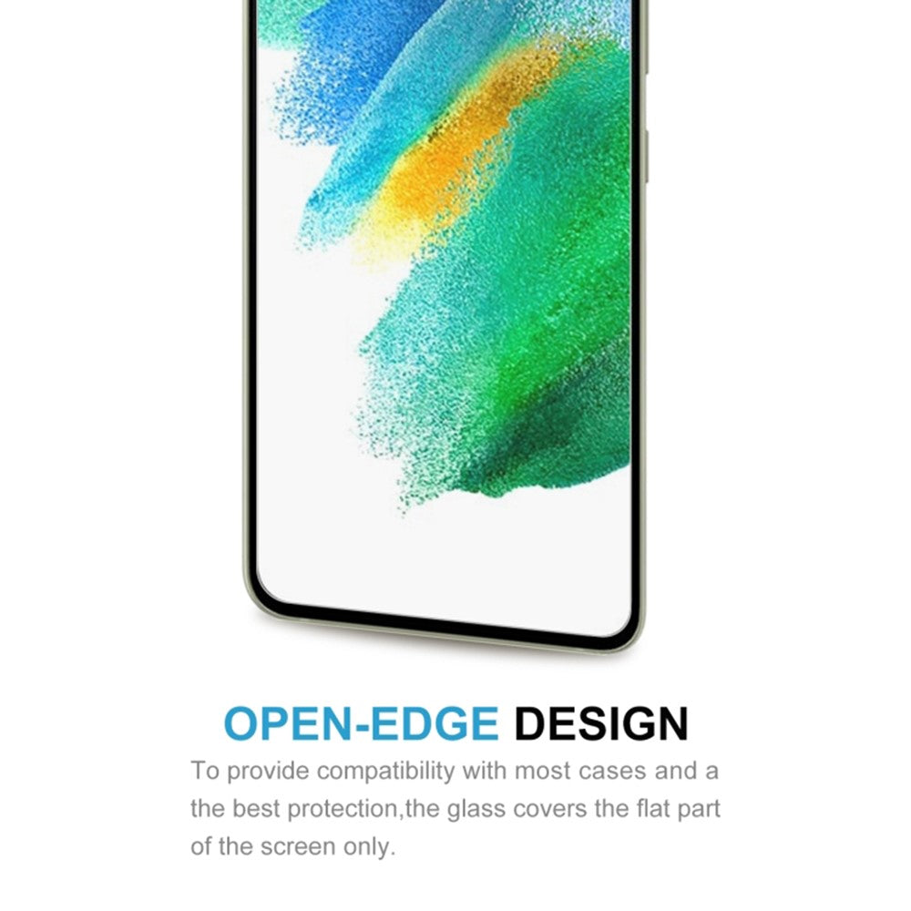 LUANKE För Samsung Galaxy S21 FE 5G Härdat Glas Skärmskydd Klar 9H Hårdhet 2.5D Helhäftande Film
