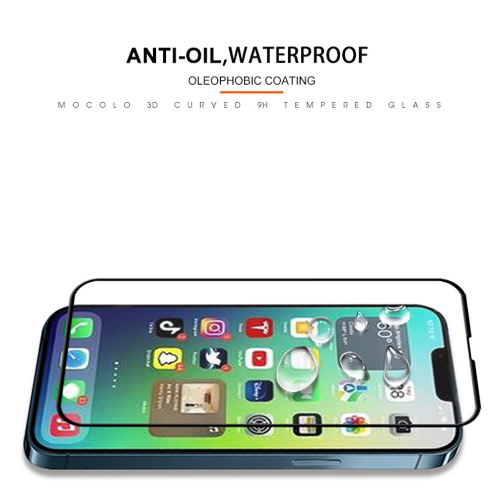 MOCOLO til iPhone 14 Plus 6,7 tommer Boblefri Anti-plet Fuld Dækning 3D Buet Kant Skærmbeskytter HD Hærdet Glasfolie Fuld Lim
