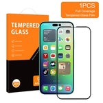 AMORUS For iPhone 14 Pro 6.1 inch 3D Curved Edges Tempered Glass Film Full Cover Full Glue Screen Protector Silk Printing Edge