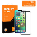 AMORUS For iPhone 14 Plus 6.7 inch Silk Printing Full Glue Tempered Glass Film, Secondary Strengthening Full Screen Protector