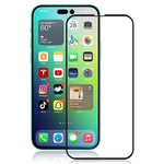 AMORUS Silk Printing Tempered Glass Film for iPhone 14 Pro 6.1 inch, Secondary Strengthening Full Glue Full Screen Protector