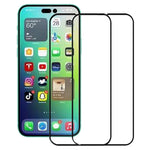 AMORUS 2Pcs/Pack for iPhone 14 Pro 6.1 inch Full Glue Full Size Tempered Glass Film, Silk Printing Secondary Strengthening Screen Protector