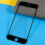 For iPhone SE (2020) / SE (2022) / iPhone 7 / 8 9D Full Cover Side Glue Tempered Glass Film Anti-Explosion Silk Printing Screen Protector
