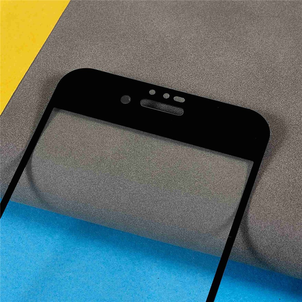 For iPhone SE (2020) / SE (2022) / iPhone 7 / 8 9D Full Cover Side Glue Tempered Glass Film Anti-Explosion Silk Printing Screen Protector