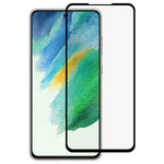 Samsung Galaxy S21 FE 5G 9D Sidolim Härdat Glas Skärmskydd Silk Print Explosionsskyddsfilm