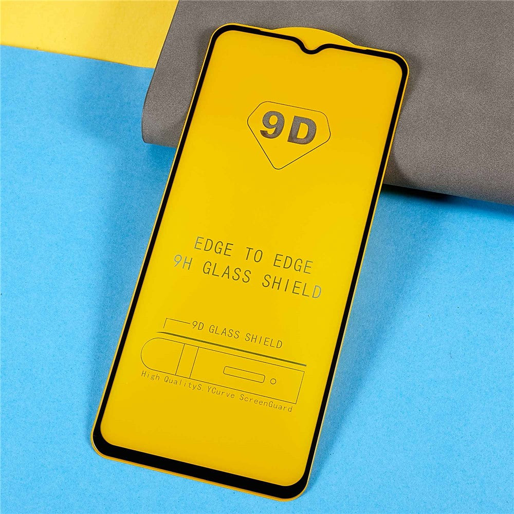 For Samsung Galaxy A03 (166.5mm) 9D Tempered Glass Film Side Glue Silk Printing Full Screen Protector