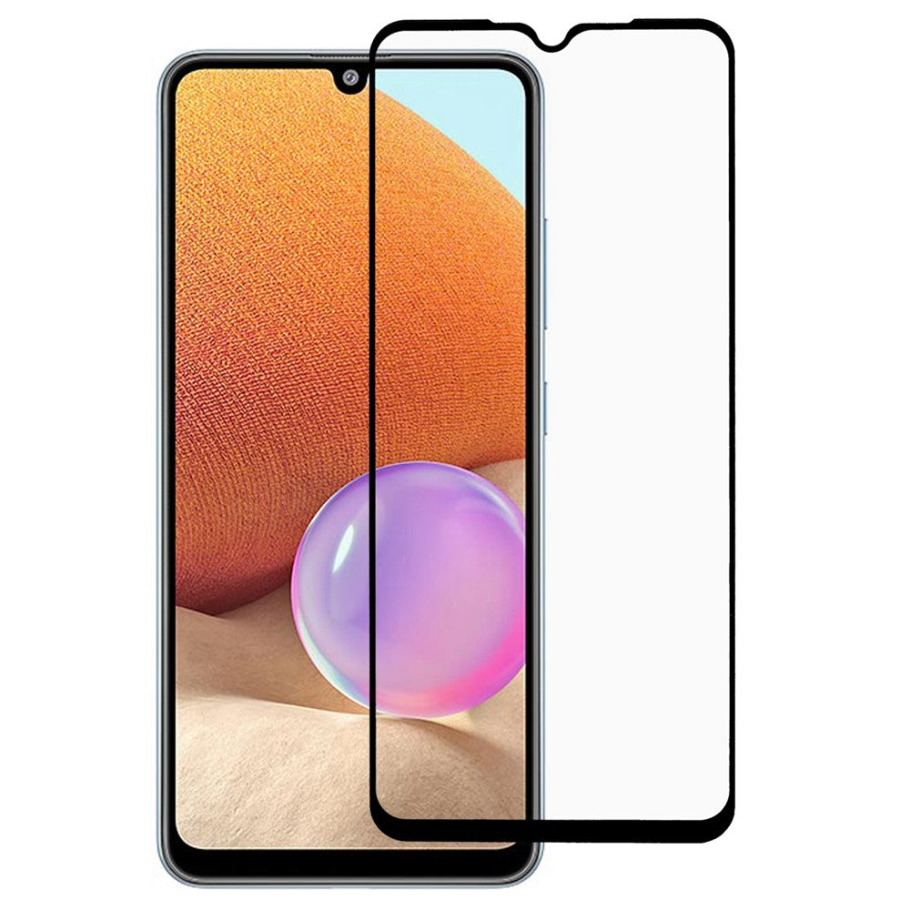 For Samsung Galaxy A32 4G (EU Version) Tempered Glass Film 9D Full Cover Silk Printing Side Glue Screen Protector
