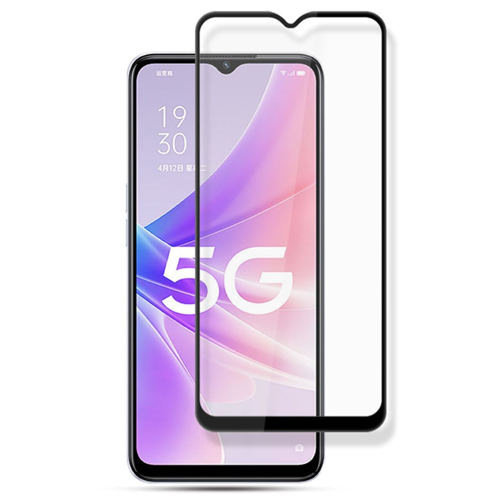 MOCOLO For Oppo A57 (2022) 5G / A77 5G Silk Printing Full Glue Tempered Glass Secondary Strengthening Anti-scratch HD Full Screen Protector Film