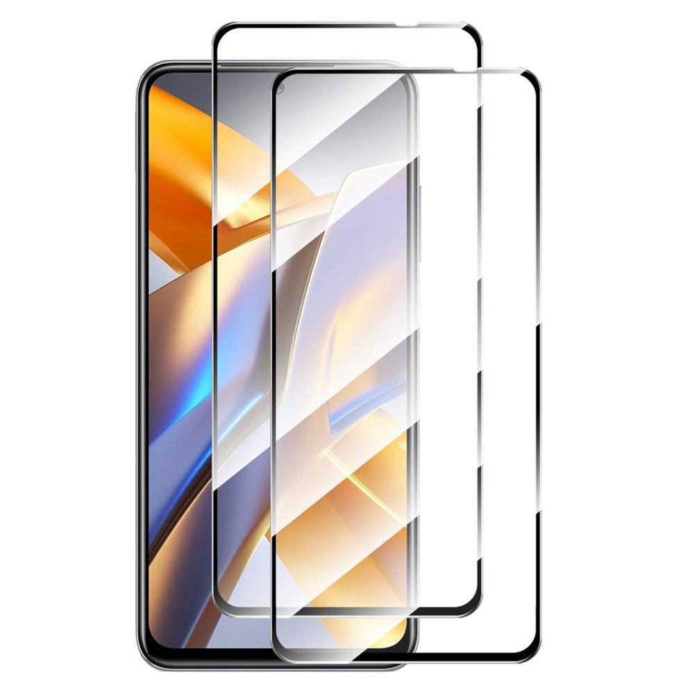 ENKAY HAT PRINCE 2 st/förpackning för Xiaomi Redmi Note 10 4G / Redmi Note 10S 4G / Poco M5s 4G 2.5D Arc Edge Full Glue Härdat Glas Film Ultra Clear 0.26mm 9H Helskärmsskydd