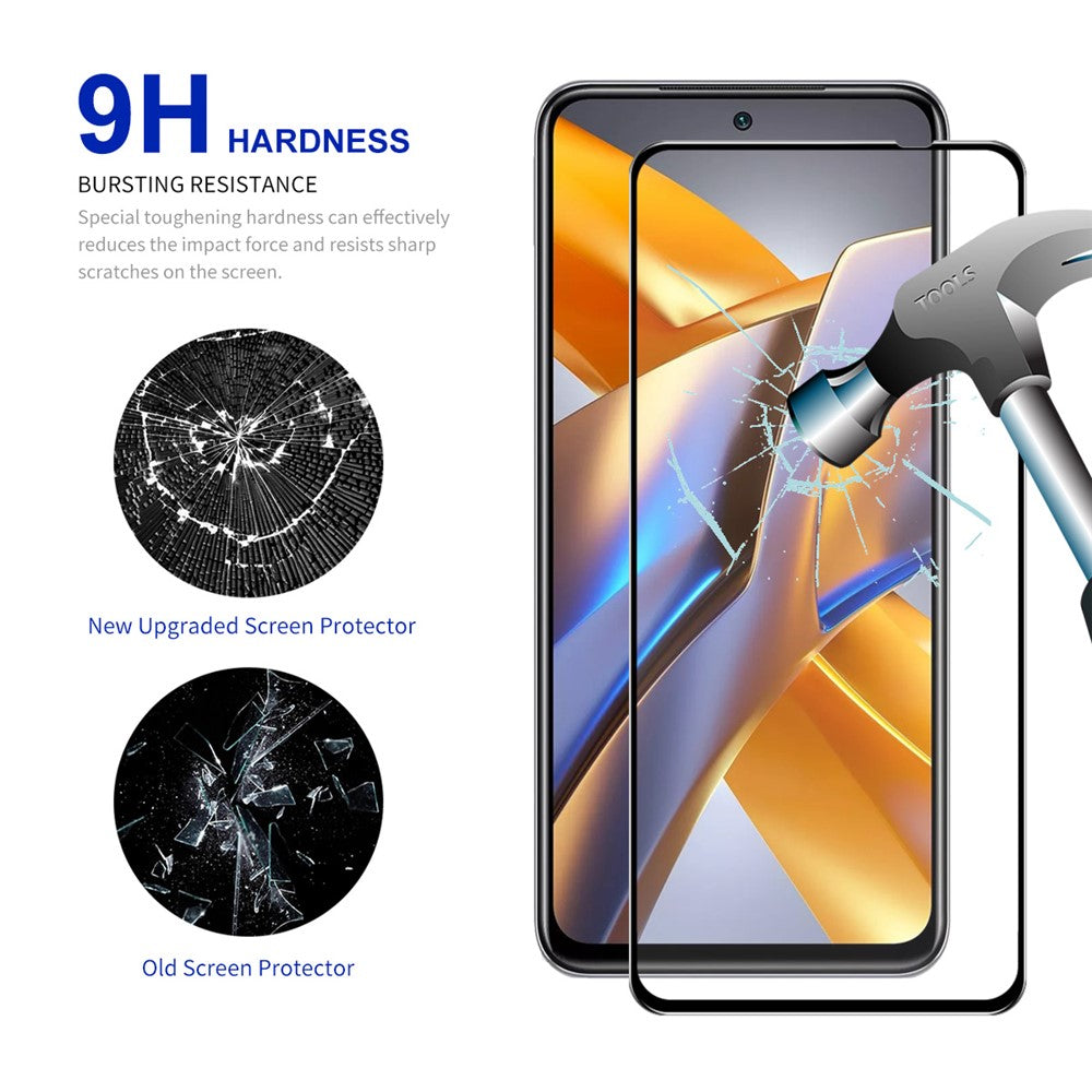 ENKAY HAT PRINCE 2 st/förpackning för Xiaomi Redmi Note 10 4G / Redmi Note 10S 4G / Poco M5s 4G 2.5D Arc Edge Full Glue Härdat Glas Film Ultra Clear 0.26mm 9H Helskärmsskydd