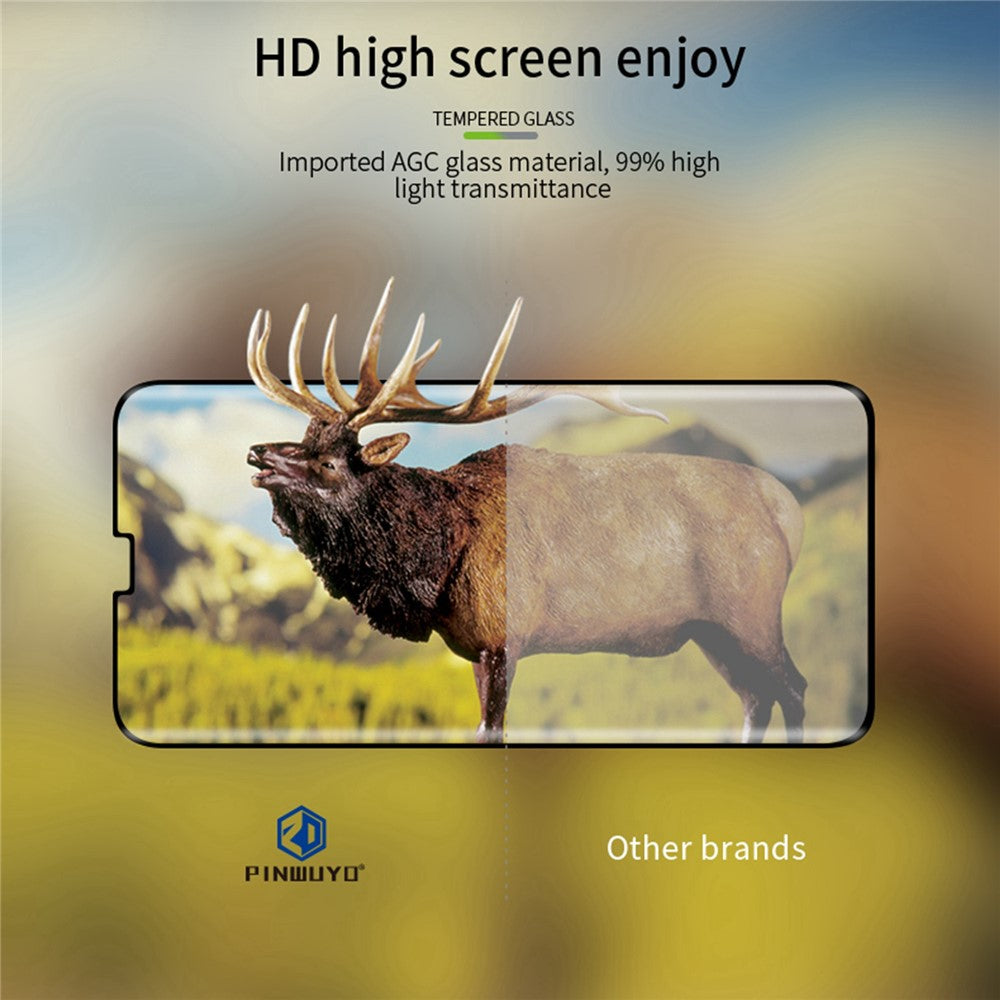 PINWUYO JK 3D-böjd härdad glasfilm-2 för Huawei Mate 50 Pro 4G heltäckande, heltäckande Ultra HD-skärmskydd mot fingeravtryck