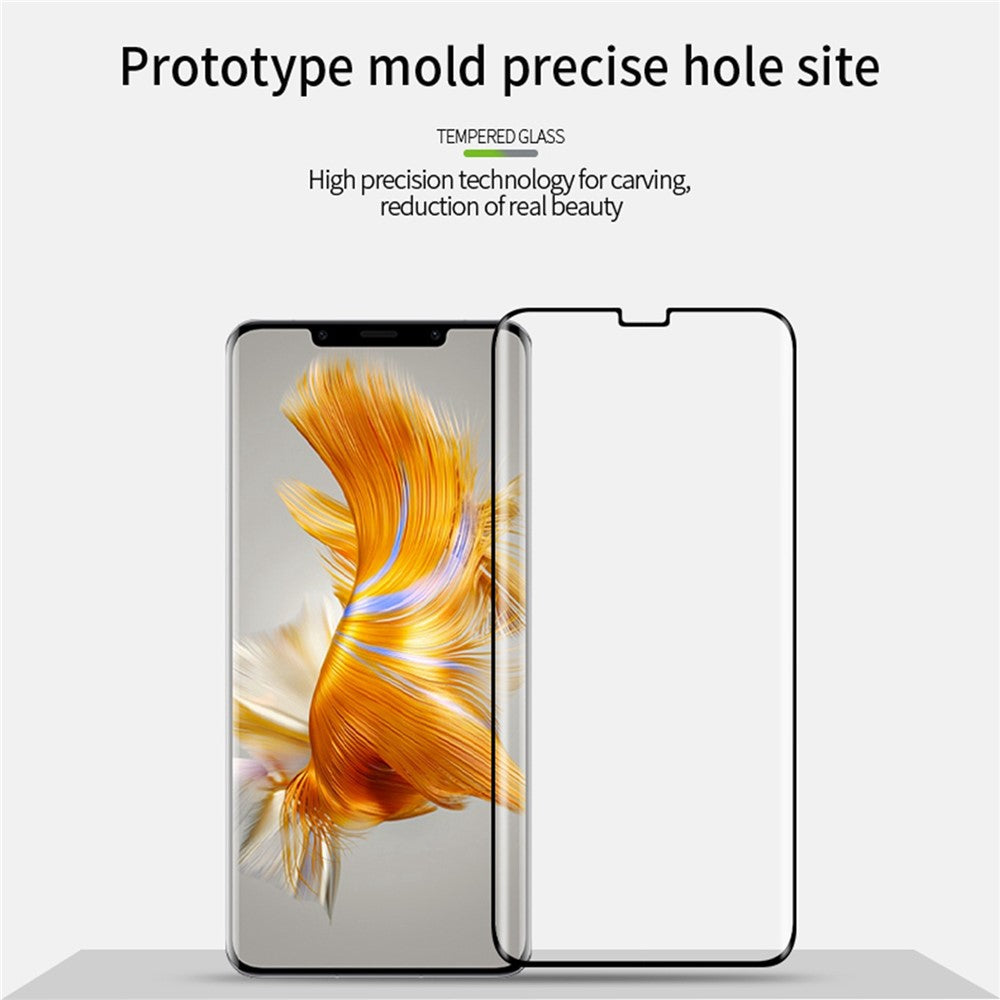 PINWUYO JK 3D-böjd härdad glasfilm-2 för Huawei Mate 50 Pro 4G heltäckande, heltäckande Ultra HD-skärmskydd mot fingeravtryck