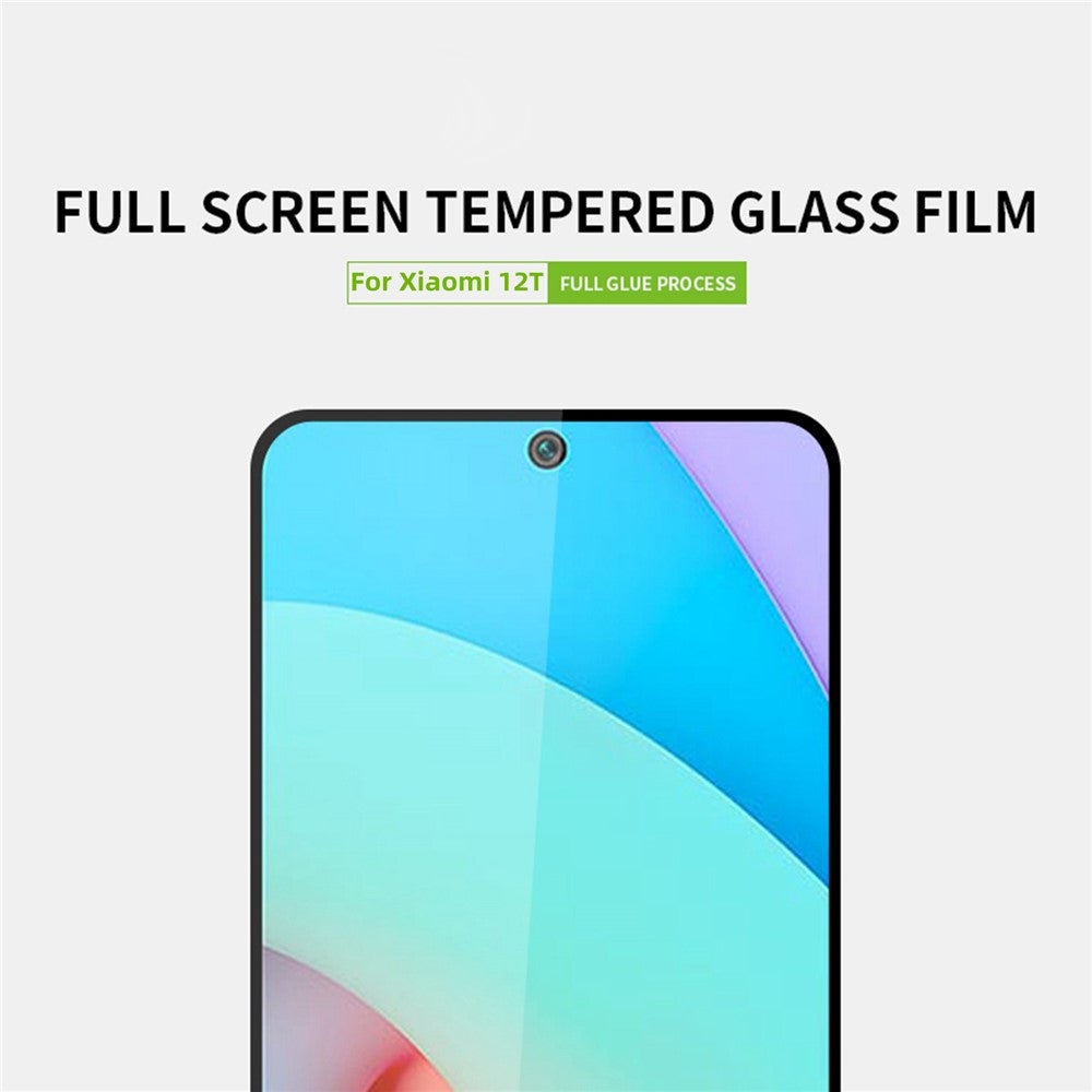 PINWUYO JK Härdat Glasfilm Serie-2 för Xiaomi 12T 5G / Redmi K50 Ultra 5G / 12T Pro 5G Explosionsskyddande Känslig Pekskärm Heltäckande Lim Helskärmsskydd