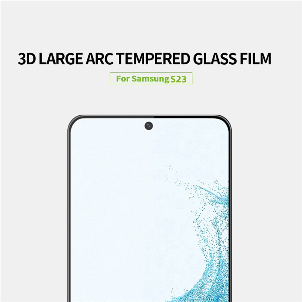MOFI JK 3D-härdat glasfilm-1 för Samsung Galaxy S22 5G / S23 Heltäckande HD Klart Högt Aluminium-Silikon Glas Helt Limmande Böjt Skärmskydd