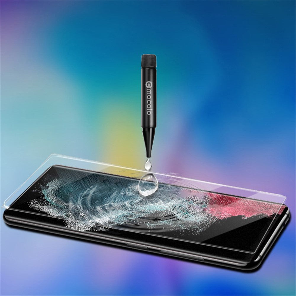 MOCOLO 3D Curved UV Liquid Tempered Glass Film for Samsung Galaxy S23 Ultra, Ultra Clear Full Cover Scratch-resistant Screen Protector