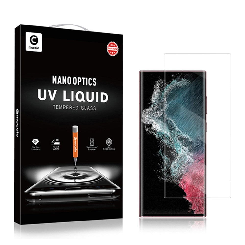 MOCOLO 3D Curved UV Liquid Tempered Glass Film for Samsung Galaxy S23 Ultra, Ultra Clear Full Cover Scratch-resistant Screen Protector