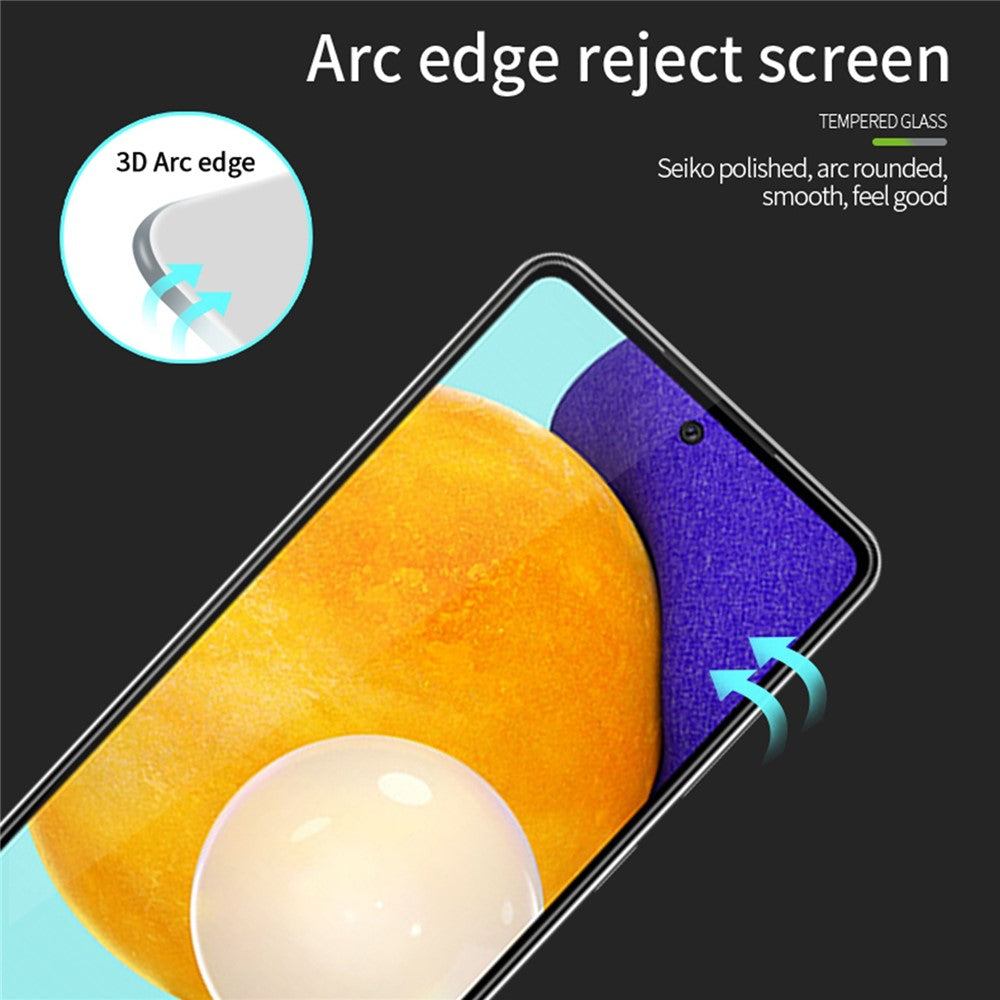 MOFI JK 3D hærdet glasfilm-1 til Samsung Galaxy A54 5G, ridsefast fuldskærmsbeskyttelse, fuldklæbende, buet, højkvalitets aluminium-silikoneglasfilm