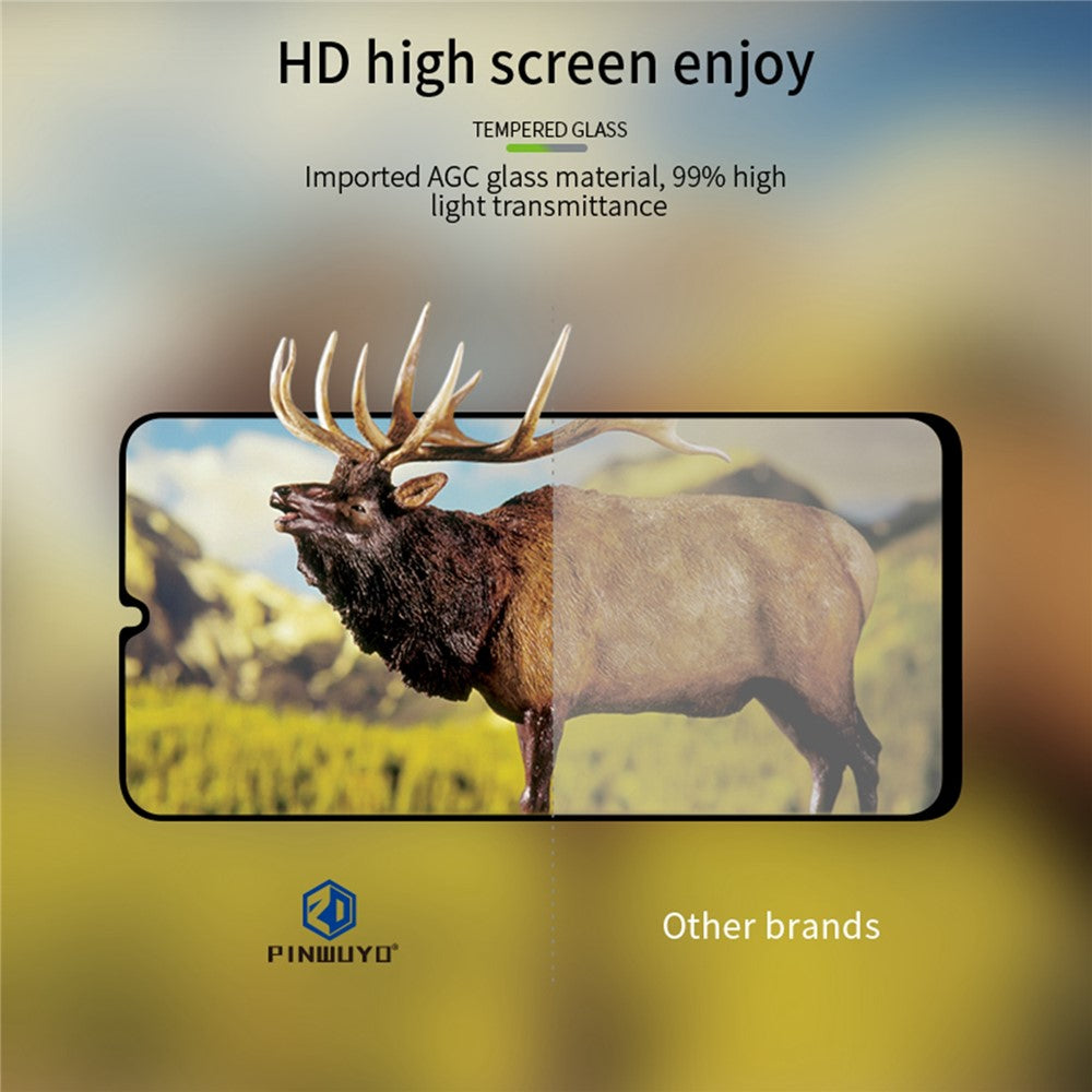 PINWUYO JK hærdet glasfilm Series-2 til Samsung Galaxy A14 5G / A14 4G, skærmbeskyttelse, høj aluminium-silikoneglas, fulddækkende film med fuld lim