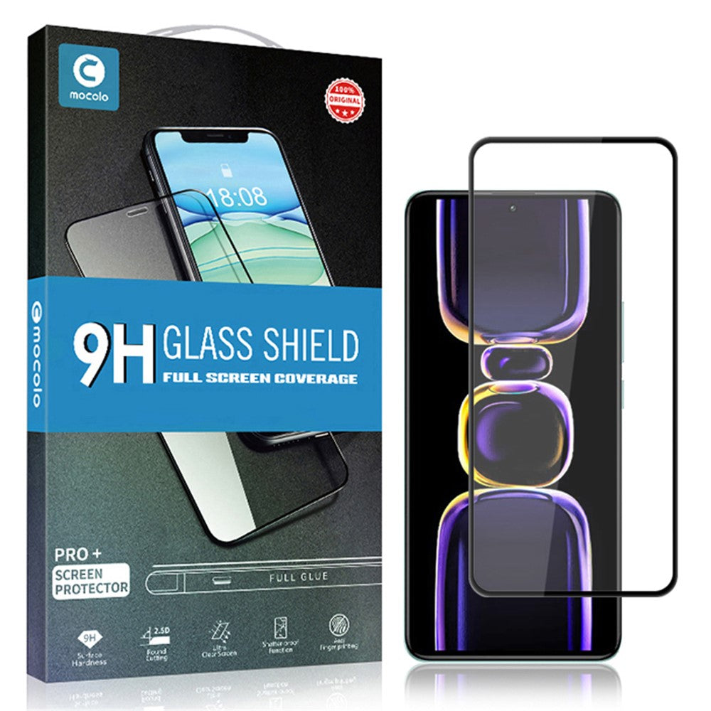 MOCOLO För Xiaomi Poco F5 Pro 5G / Redmi K60 Pro 5G / K60 5G Silkestryck Härdat Glasfilm Sekundärhärdande Helklistrad Skärmskydd