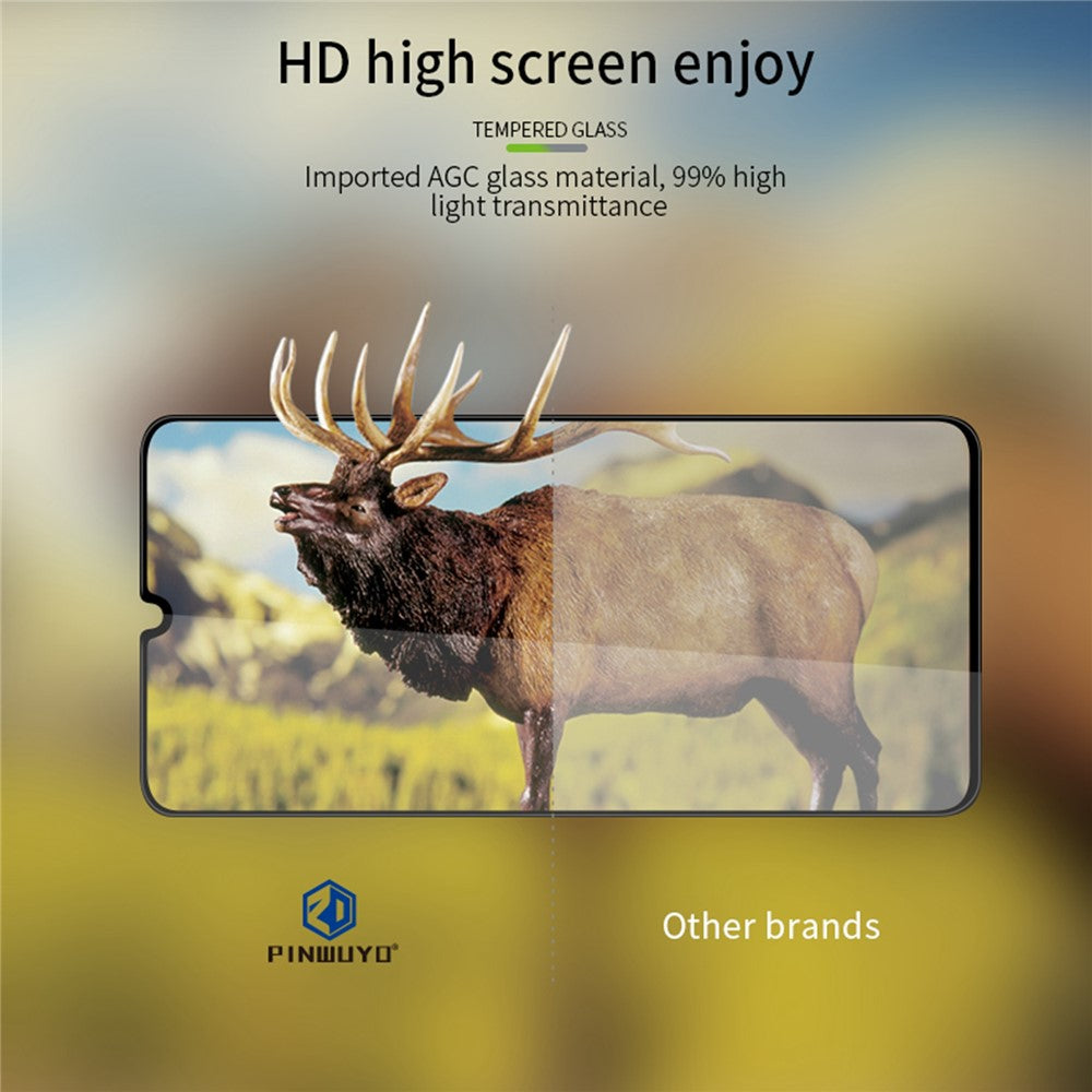 PINWUYO JK 3D buet hærdet glasfilm-2 til Samsung Galaxy A34 5G, fuldlims anti-eksplosion skærmbeskytter i højt aluminium-siliciumglas