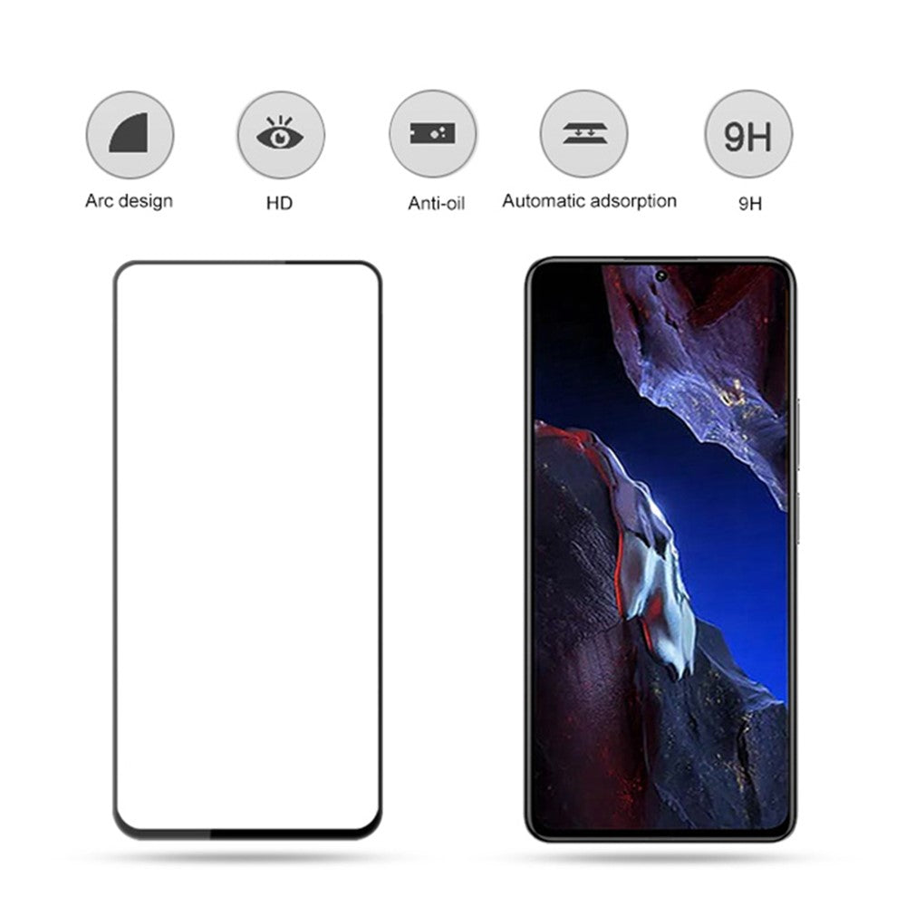 MOCOLO Skärmskydd för Xiaomi Poco F5 Pro 5G / Redmi K60 5G / K60 Pro 5G, Heltäckande Silkestryck Härdat Glasfilm