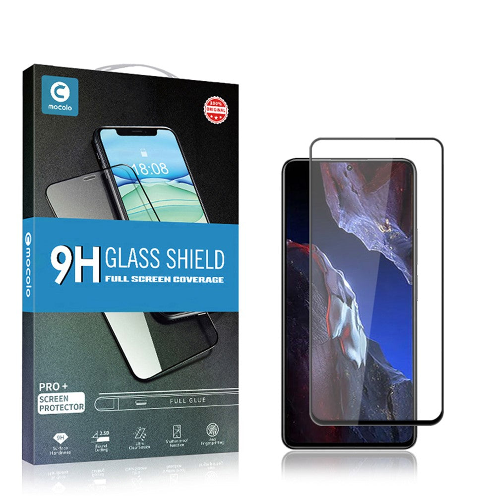MOCOLO Skärmskydd för Xiaomi Poco F5 Pro 5G / Redmi K60 5G / K60 Pro 5G, Heltäckande Silkestryck Härdat Glasfilm