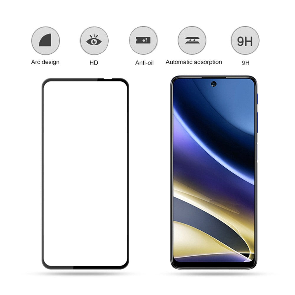 MOCOLO Full Screen Protector for Motorola Moto G51 5G Secondary Hardening Silk Printing Tempered Glass Film