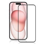 MOCOLO Tempered Glass Full Screen Protector for iPhone 15 , Silk Printing Secondary Hardening Film