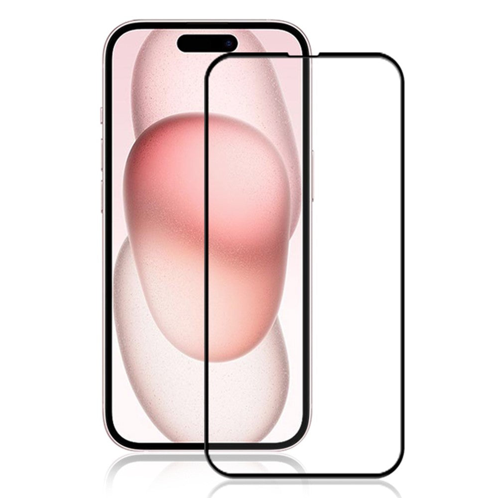 MOCOLO Tempered Glass Full Screen Protector for iPhone 15 , Silk Printing Secondary Hardening Film