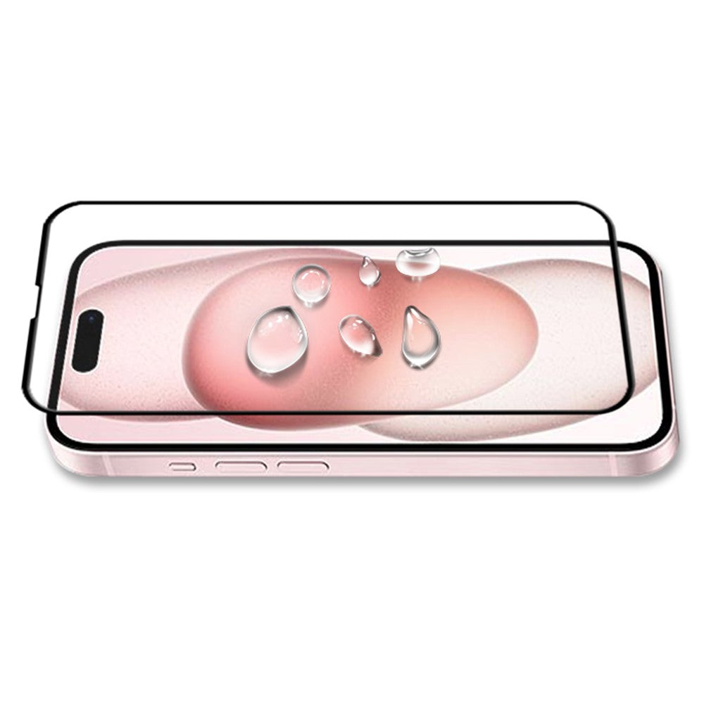 MOCOLO Tempered Glass Full Screen Protector for iPhone 15 , Silk Printing Secondary Hardening Film