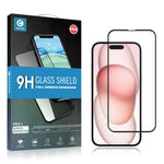 MOCOLO Tempered Glass Full Screen Protector for iPhone 15 , Silk Printing Secondary Hardening Film