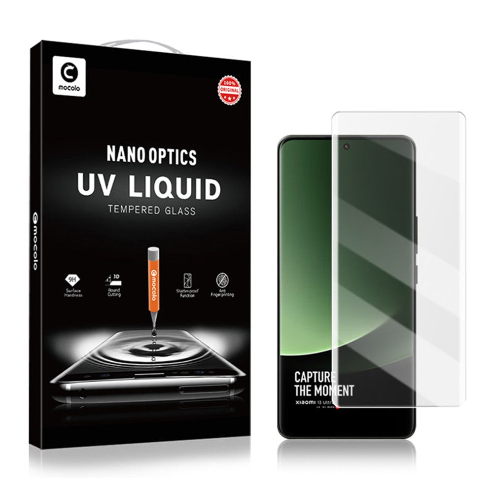 MOCOLO För Xiaomi 13 Ultra UV Flytande Självhäftande Skärmskydd Heltäckande 3D Böjt Härdat Glas HD-Film
