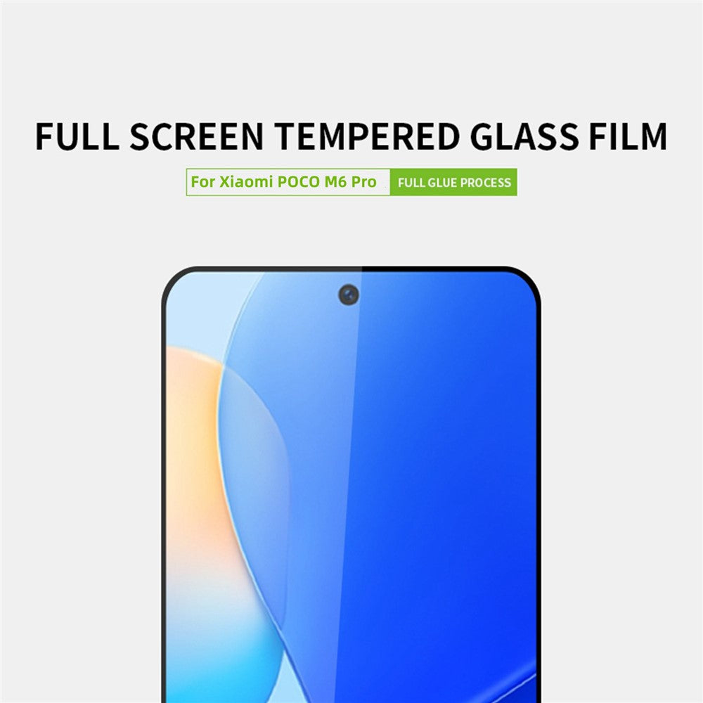 PINWUYO til Xiaomi Redmi 12 5G (Global) / Poco M6 Pro 5G JK hærdet glasfilm Series-2 med høj aluminium-silikone, glasbeskyttelse til hele skærmen