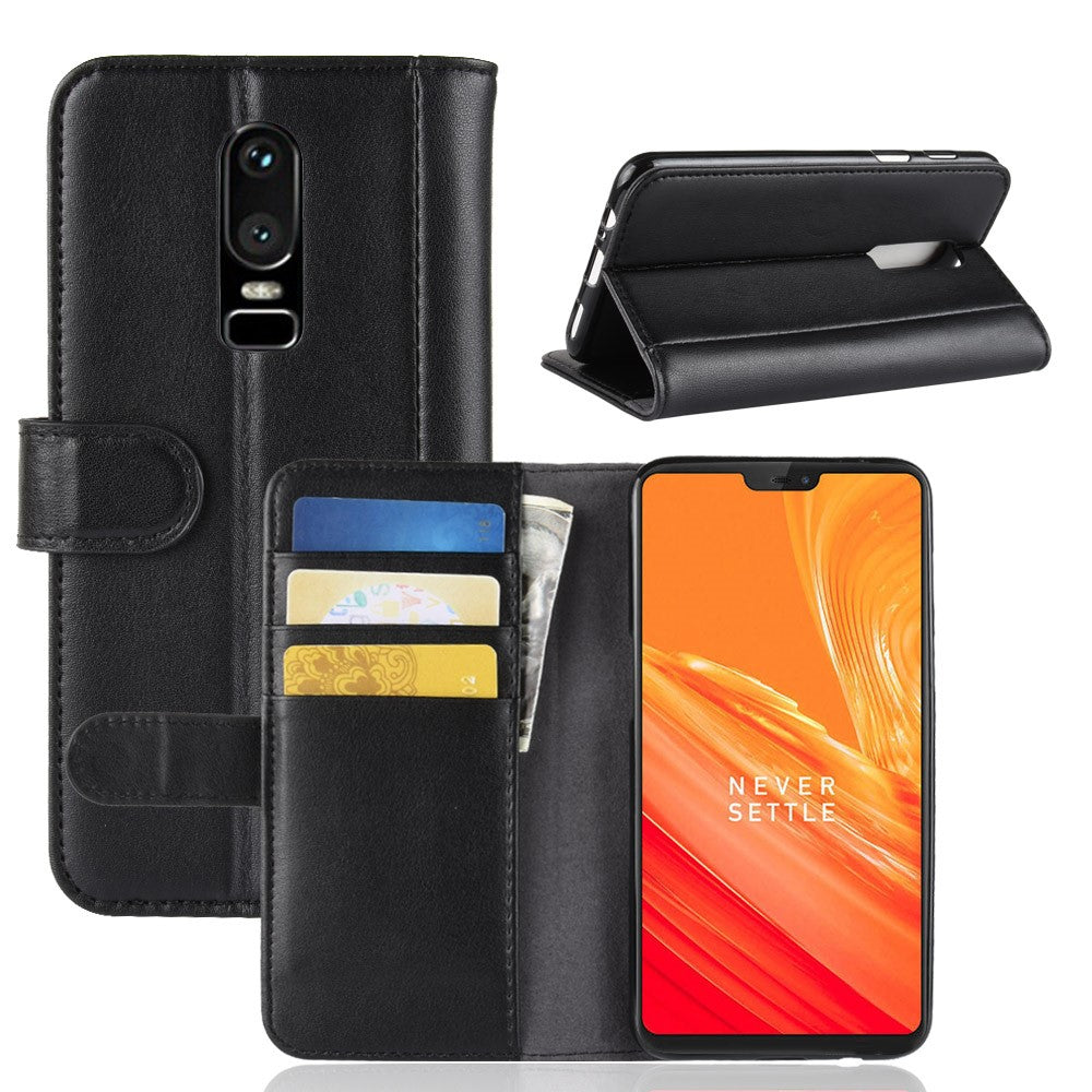 Plånboksfodral i äkta läder för OnePlus 6