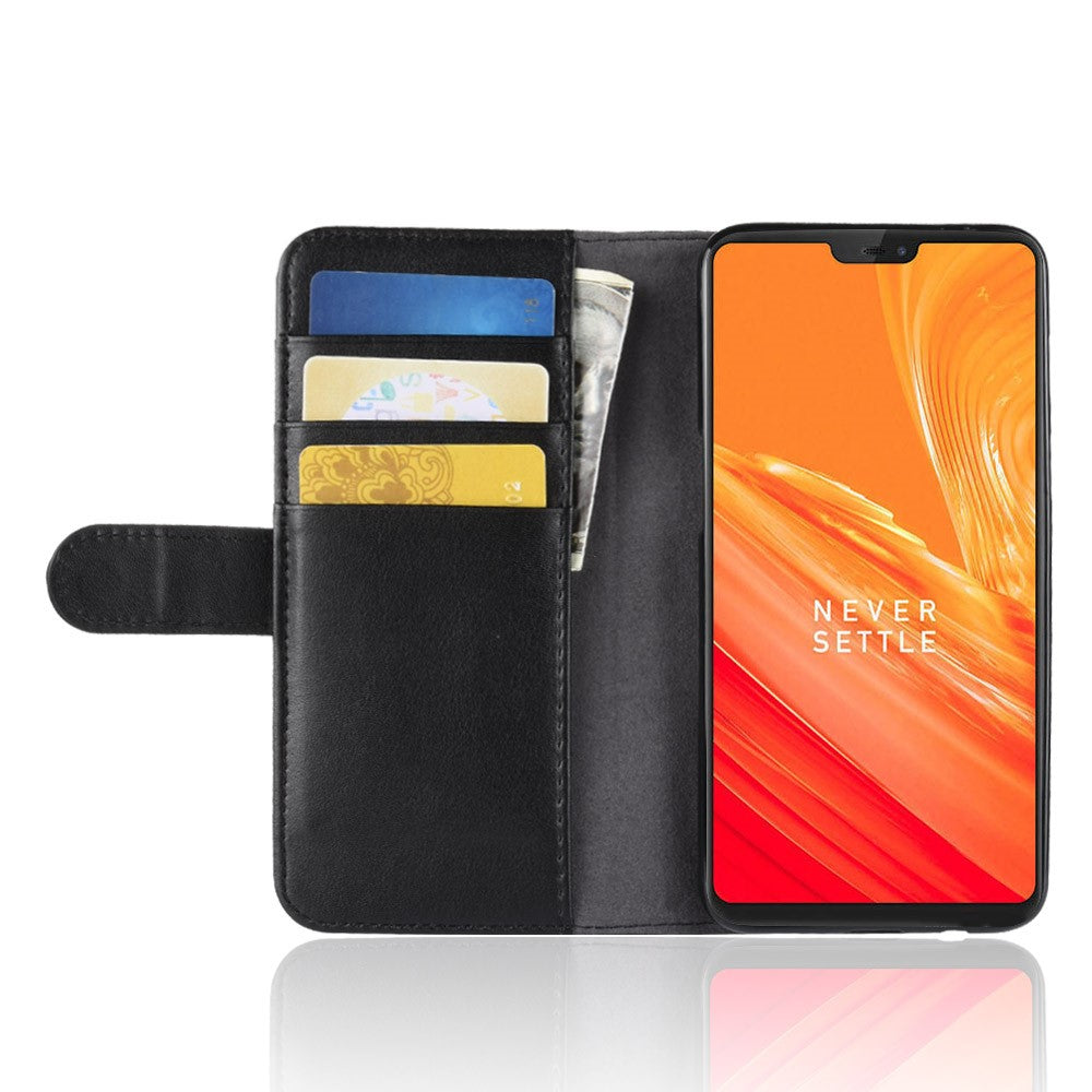 Plånboksfodral i äkta läder för OnePlus 6